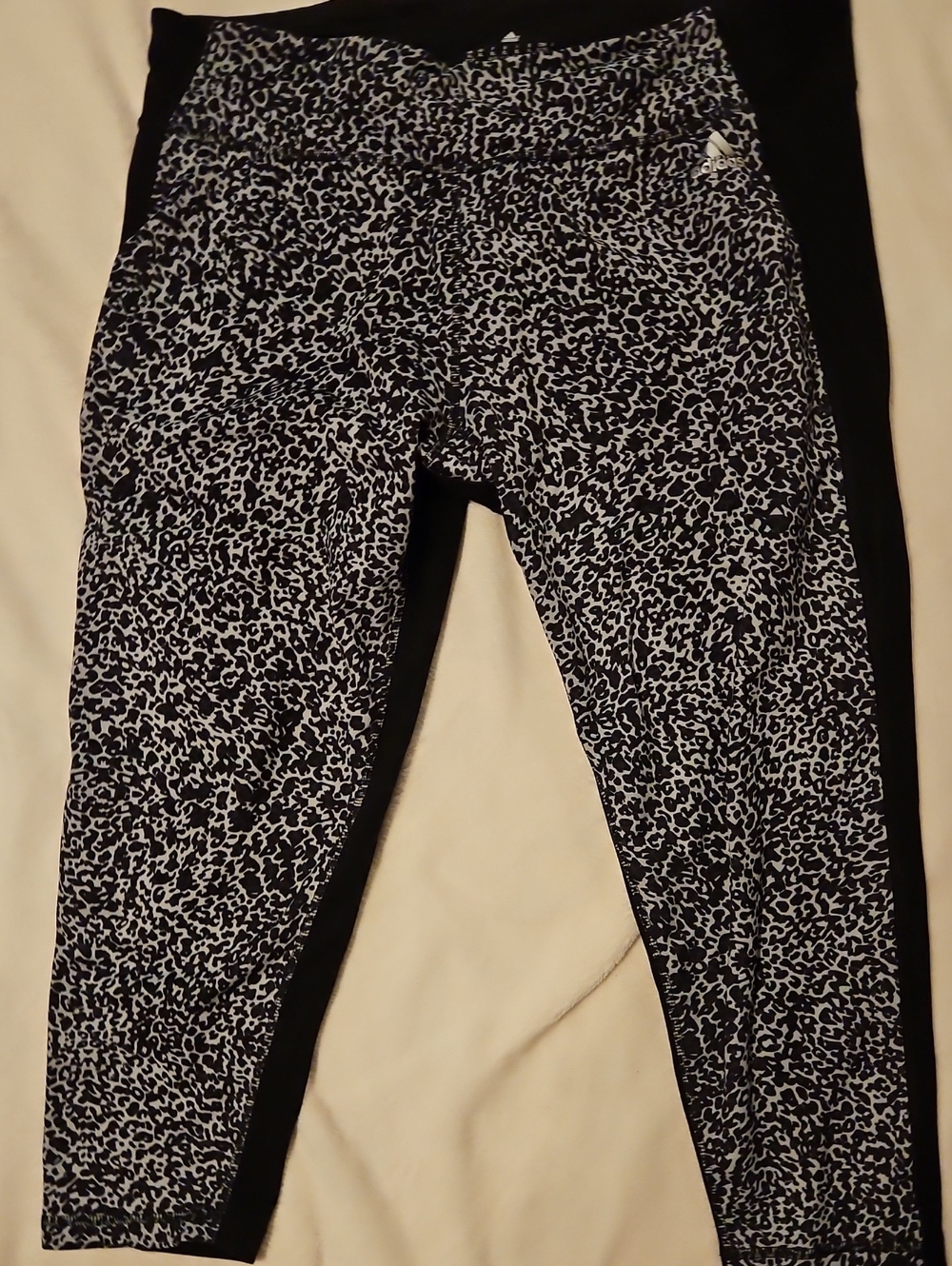 adidas Black and White Leopard Print Leggings